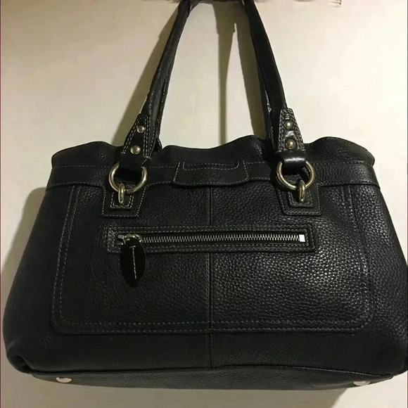 Coach Black leather satchel handbag - Picture 1 of 8